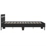 Bed frame with black engineered wood headboard 135x190 cm by , Beds and slatted bases - Ref: Foro24-3207442, Price: 125,55 €,...