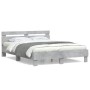 Betongraues Holzwerkstoffbett mit Kopfteil 140 x 190 cm von , Betten und Lattenroste - Ref: Foro24-3207437, Preis: 159,37 €, ...