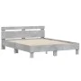 Concrete gray engineered wood bed with headboard 140x190 cm by , Beds and slatted bases - Ref: Foro24-3207437, Price: 156,53 ...