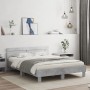 Betongraues Holzwerkstoffbett mit Kopfteil 140 x 190 cm von , Betten und Lattenroste - Ref: Foro24-3207437, Preis: 159,37 €, ...