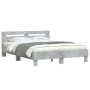 Betongraues Holzwerkstoffbett mit Kopfteil 140 x 190 cm von , Betten und Lattenroste - Ref: Foro24-3207437, Preis: 159,37 €, ...