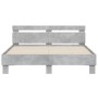 Betongraues Holzwerkstoffbett mit Kopfteil 140 x 190 cm von , Betten und Lattenroste - Ref: Foro24-3207437, Preis: 159,37 €, ...