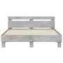 Concrete gray engineered wood bed with headboard 140x190 cm by , Beds and slatted bases - Ref: Foro24-3207437, Price: 156,53 ...