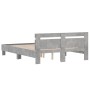 Betongraues Holzwerkstoffbett mit Kopfteil 140 x 190 cm von , Betten und Lattenroste - Ref: Foro24-3207437, Preis: 159,37 €, ...