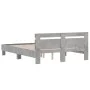 Concrete gray engineered wood bed with headboard 140x190 cm by , Beds and slatted bases - Ref: Foro24-3207437, Price: 156,53 ...