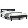 Bed frame with black engineered wood headboard 120x190 cm by , Beds and slatted bases - Ref: Foro24-3207449, Price: 135,23 €,...