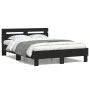 Bed frame with black engineered wood headboard 120x190 cm by , Beds and slatted bases - Ref: Foro24-3207449, Price: 133,64 €,...
