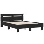 Bed frame with black engineered wood headboard 120x190 cm by , Beds and slatted bases - Ref: Foro24-3207449, Price: 135,23 €,...