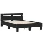 Bed frame with black engineered wood headboard 120x190 cm by , Beds and slatted bases - Ref: Foro24-3207449, Price: 133,64 €,...