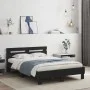 Bed frame with black engineered wood headboard 120x190 cm by , Beds and slatted bases - Ref: Foro24-3207449, Price: 133,64 €,...
