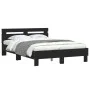 Bed frame with black engineered wood headboard 120x190 cm by , Beds and slatted bases - Ref: Foro24-3207449, Price: 133,64 €,...