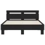 Bed frame with black engineered wood headboard 120x190 cm by , Beds and slatted bases - Ref: Foro24-3207449, Price: 133,64 €,...