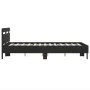 Bed frame with black engineered wood headboard 120x190 cm by , Beds and slatted bases - Ref: Foro24-3207449, Price: 133,64 €,...