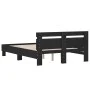 Bed frame with black engineered wood headboard 120x190 cm by , Beds and slatted bases - Ref: Foro24-3207449, Price: 133,64 €,...