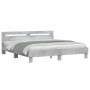 Betongraues Holzwerkstoffbett mit Kopfteil 160 x 200 cm von , Betten und Lattenroste - Ref: Foro24-3207409, Preis: 165,66 €, ...