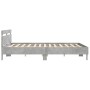 Concrete gray engineered wood bed with headboard 160x200 cm by , Beds and slatted bases - Ref: Foro24-3207409, Price: 165,66 ...