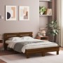 Oak brown engineered wood bed with headboard 120x190 cm by , Beds and slatted bases - Ref: Foro24-3207454, Price: 154,07 €, D...