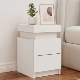 Bedside table with white LED lights 35x39x55 cm by , Nightstands - Ref: Foro24-836749, Price: 71,31 €, Discount: %