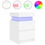 Bedside table with white LED lights 35x39x55 cm by , Nightstands - Ref: Foro24-836749, Price: 71,61 €, Discount: %