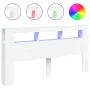 Headboard with LED white engineered wood 200x18.5x103.5 cm by , Headboards and footboards - Ref: Foro24-837365, Price: 105,38...