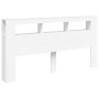 Headboard with LED white engineered wood 200x18.5x103.5 cm by , Headboards and footboards - Ref: Foro24-837365, Price: 106,73...