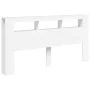 Headboard with LED white engineered wood 200x18.5x103.5 cm by , Headboards and footboards - Ref: Foro24-837365, Price: 105,38...
