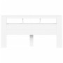 Headboard with LED white engineered wood 200x18.5x103.5 cm by , Headboards and footboards - Ref: Foro24-837365, Price: 106,73...