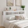 Headboard with LED white engineered wood 200x18.5x103.5 cm by , Headboards and footboards - Ref: Foro24-837365, Price: 106,73...