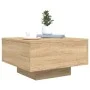 Coffee table with LED lights Sonoma oak 55x55x31 cm by , Coffee table - Ref: Foro24-836576, Price: 49,05 €, Discount: %