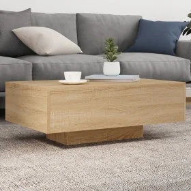 Coffee table with LED lights Sonoma oak 85x55x31 cm by , Coffee table - Ref: Foro24-836611, Price: 62,50 €, Discount: %
