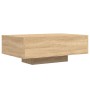 Mesa de centro con luces LED roble Sonoma 85x55x31 cm de , Mesas de centro - Ref: Foro24-836611, Precio: 64,86 €, Descuento: %