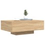 Mesa de centro con luces LED roble Sonoma 85x55x31 cm de , Mesas de centro - Ref: Foro24-836611, Precio: 64,86 €, Descuento: %