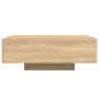 Mesa de centro con luces LED roble Sonoma 85x55x31 cm de , Mesas de centro - Ref: Foro24-836611, Precio: 64,86 €, Descuento: %