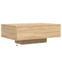 Mesa de centro con luces LED roble Sonoma 85x55x31 cm de , Mesas de centro - Ref: Foro24-836611, Precio: 64,86 €, Descuento: %