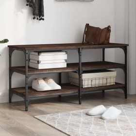 Schuhbank aus Holzwerkstoff Eiche braun 100x38,5x49 cm von , Bänke für Hallen und Lager - Ref: Foro24-839047, Preis: 63,43 €,...