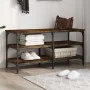 Engineered wood shoe bench smoked oak 100x38.5x49 cm by , Benches for halls and storage - Ref: Foro24-839045, Price: 60,91 €,...