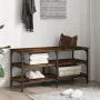Engineered wood shoe bench smoked oak 100x38.5x49 cm by , Benches for halls and storage - Ref: Foro24-839045, Price: 60,91 €,...