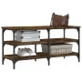Engineered wood shoe bench smoked oak 100x38.5x49 cm by , Benches for halls and storage - Ref: Foro24-839045, Price: 60,91 €,...