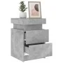Bedside tables with LED lights 2 pcs concrete gray 35x39x55 cm by , Nightstands - Ref: Foro24-836756, Price: 110,33 €, Discou...