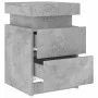 Bedside tables with LED lights 2 pcs concrete gray 35x39x55 cm by , Nightstands - Ref: Foro24-836756, Price: 110,33 €, Discou...
