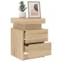 Bedside tables with LED lights 2 pcs Sonoma oak 35x39x55 cm by , Nightstands - Ref: Foro24-836754, Price: 109,98 €, Discount: %