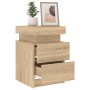 Nachttische mit LED-Leuchten 2 Stk. Sonoma-Eiche 35x39x55 cm von , Nachttische - Ref: Foro24-836754, Preis: 111,80 €, Rabatt: %