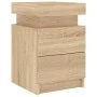 Mesitas de noche con luces LED 2 uds roble Sonoma 35x39x55 cm de , Mesitas de noche - Ref: Foro24-836754, Precio: 110,05 €, D...