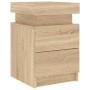 Nachttische mit LED-Leuchten 2 Stk. Sonoma-Eiche 35x39x55 cm von , Nachttische - Ref: Foro24-836754, Preis: 111,80 €, Rabatt: %