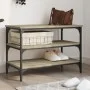 Shoe bench engineered wood Sonoma oak 70x38.5x49 cm by , Benches for halls and storage - Ref: Foro24-839039, Price: 47,14 €, ...