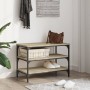 Shoe bench engineered wood Sonoma oak 70x38.5x49 cm by , Benches for halls and storage - Ref: Foro24-839039, Price: 47,72 €, ...