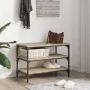 Shoe bench engineered wood Sonoma oak 70x38.5x49 cm by , Benches for halls and storage - Ref: Foro24-839039, Price: 47,14 €, ...