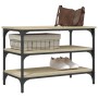Shoe bench engineered wood Sonoma oak 70x38.5x49 cm by , Benches for halls and storage - Ref: Foro24-839039, Price: 47,72 €, ...