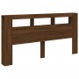 LED headboard engineered wood brown oak 200x18.5x103.5 cm by , Headboards and footboards - Ref: Foro24-837371, Price: 118,19 ...