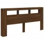 LED headboard engineered wood brown oak 200x18.5x103.5 cm by , Headboards and footboards - Ref: Foro24-837371, Price: 116,35 ...